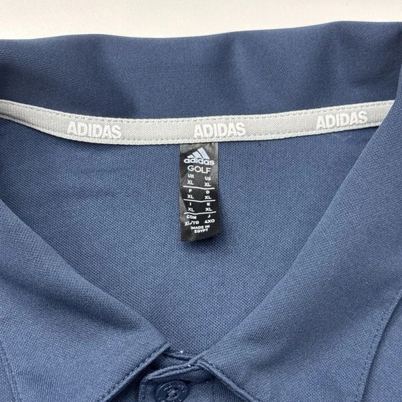 $65 Adidas Men's Polo Shirt 3 Stripe Regular Fit Performance Golf-Navy-Medium XL - Picture 7 of 8